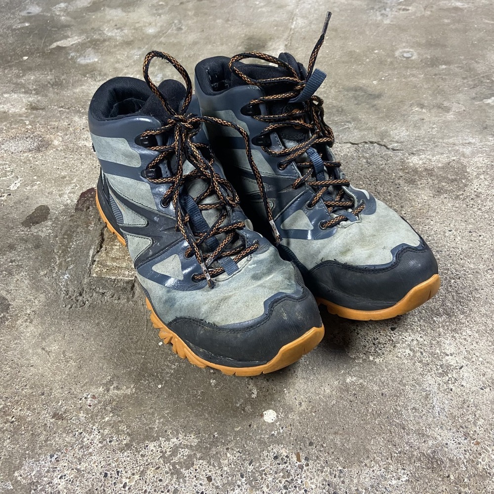 Merrell Capra Bolt Hiking Boots Size 10.5 Gray Mid Water Proof Outdoor Wear